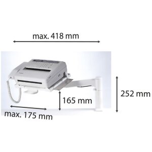 Exacompta 89340D Braccio girevole per telefono Televario grigio chiaro 345x262 mm Fino a 5 kg