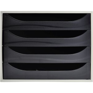 Cassettiera Exacompta ECOBOX 4 cassetti nero