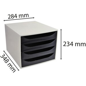 Cassettiera Exacompta ECOBOX 4 cassetti nero