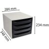 Cassettiera Exacompta ECOBOX 4 cassetti nero