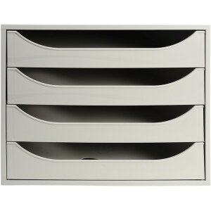 Exacompta ECOBOX Cassettiera 4 cassetti Grigio...