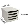 Exacompta ECOBOX Cassettiera 4 cassetti Grigio 348x284x234 mm