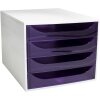 Exacompta 228619D Cassettiera ECOBOX 4 cassetti viola