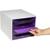 Exacompta 228619D Cassettiera ECOBOX 4 cassetti viola