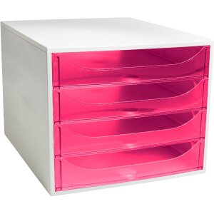 Exacompta ECOBOX 4 cassetti lampone 348x284x234mm DIN A4