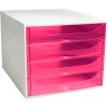 Exacompta ECOBOX 4 cassetti lampone 348x284x234mm DIN A4
