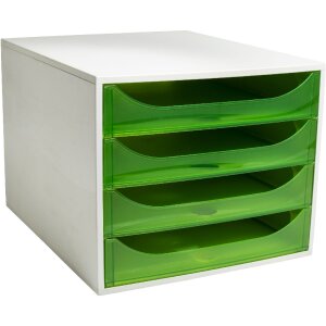 Cassettiera Exacompta OBOX 4 cassetti verde mela...