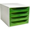 Cassettiera Exacompta OBOX 4 cassetti verde mela 348x284x234 mm