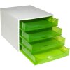 Cassettiera Exacompta OBOX 4 cassetti verde mela 348x284x234 mm