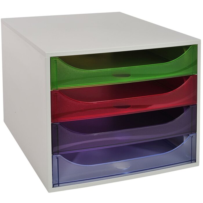 Cassettiera Exacompta ECOBOX 4 cassetti arcobaleno
