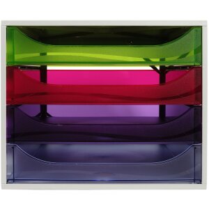 Cassettiera Exacompta ECOBOX 4 cassetti arcobaleno