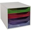 Cassettiera Exacompta ECOBOX 4 cassetti arcobaleno