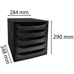 Cassettiera Exacompta ECOBOX a 5 cassetti nera...