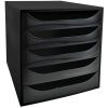 Cassettiera Exacompta ECOBOX a 5 cassetti nera 348x284x290 mm