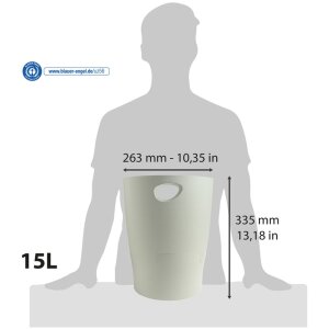 Exacompta Cestino ECOBIN 15 litri Grigio Ufficio 26,3x26,3x33,5 cm