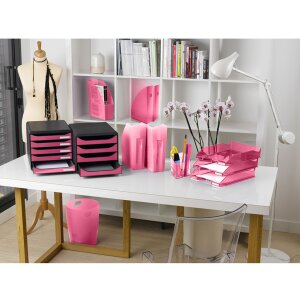 Exacompta Cestino ECOBIN 15 litri Ufficio Rosa 26,3x26,3x33,5 cm