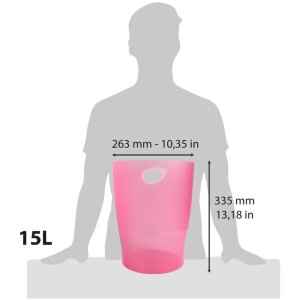 Exacompta Cestino ECOBIN 15 litri Ufficio Rosa 26,3x26,3x33,5 cm