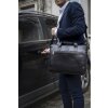 Exacompta 17437E Borsa a tracolla per laptop in pelle nera da 14 pollici idrorepellente