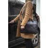 Exacompta 17437E Borsa a tracolla per laptop in pelle nera da 14 pollici idrorepellente