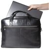 Exacompta 17437E Borsa a tracolla per laptop in pelle nera da 14 pollici idrorepellente