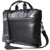 Exacompta 17437E Borsa a tracolla per laptop in pelle nera da 14 pollici idrorepellente