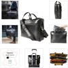 Borsa a tracolla per laptop Exacompta 2 scomparti in pelle nera Exactive Black