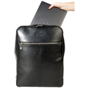 Exacompta 17637E Zaino per laptop in pelle nera...