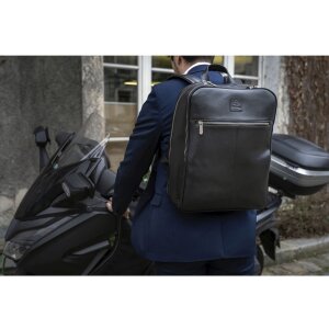 Exacompta 17637E Zaino per laptop in pelle nera idrorepellente 17 pollici Exactive