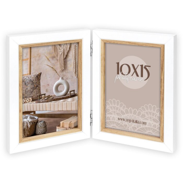 ZEP Cornice doppia in legno Ayas 2 foto 13x18 cm Formato ritratto