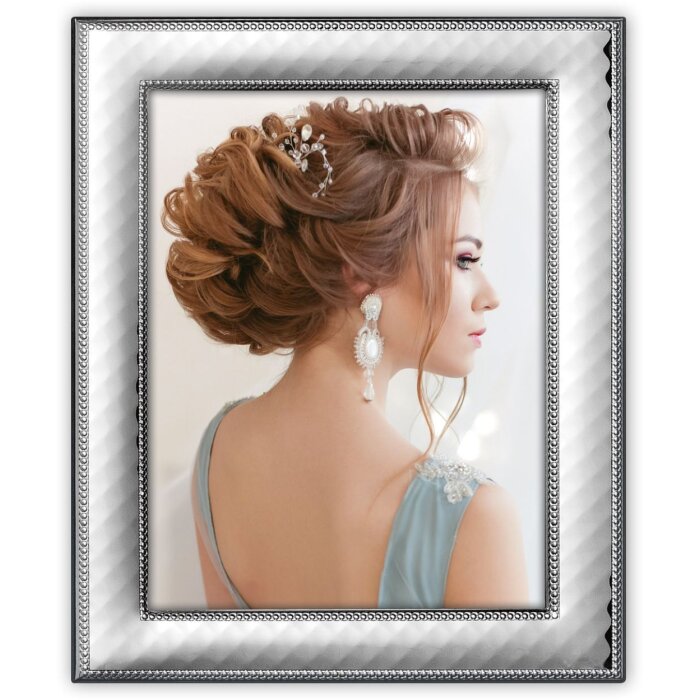 Cornice alta lucida Assisi 13x18 cm argento
