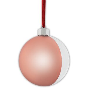 Palla di Natale con foto rosa satinata 10x10 cm