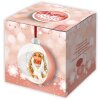 Palla di Natale con foto rosa satinata 10x10 cm