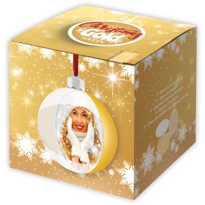 Palla di Natale ZEP con foto oro satinato 10x10 cm