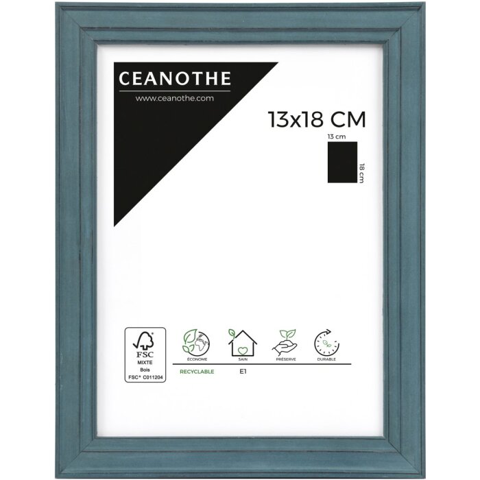 Cornice di legno Ceanothe Belle-Ile 13x18 cm blu