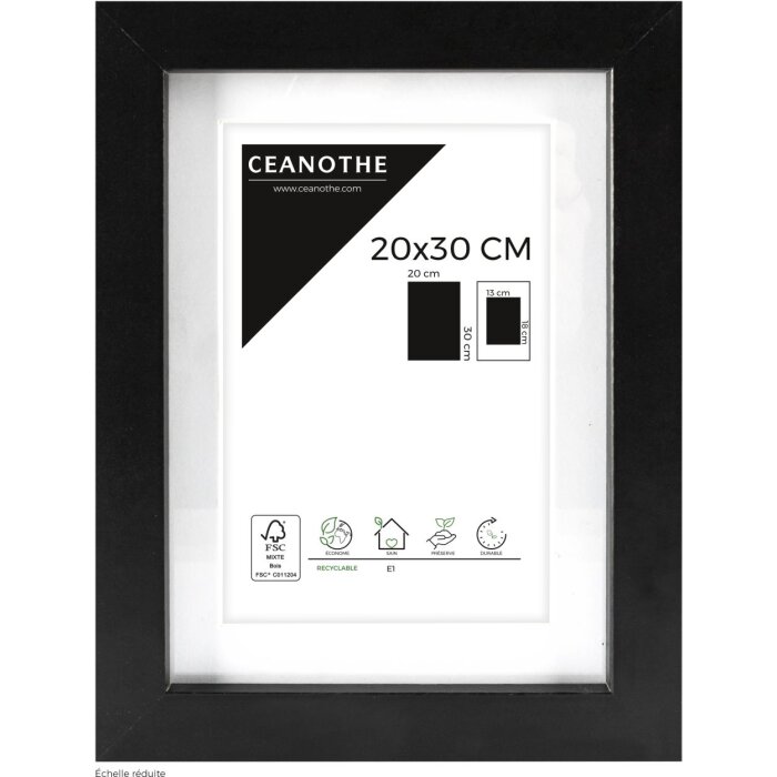 Ceanothe Cornice Oslo con Passepartout 20x30 cm nero