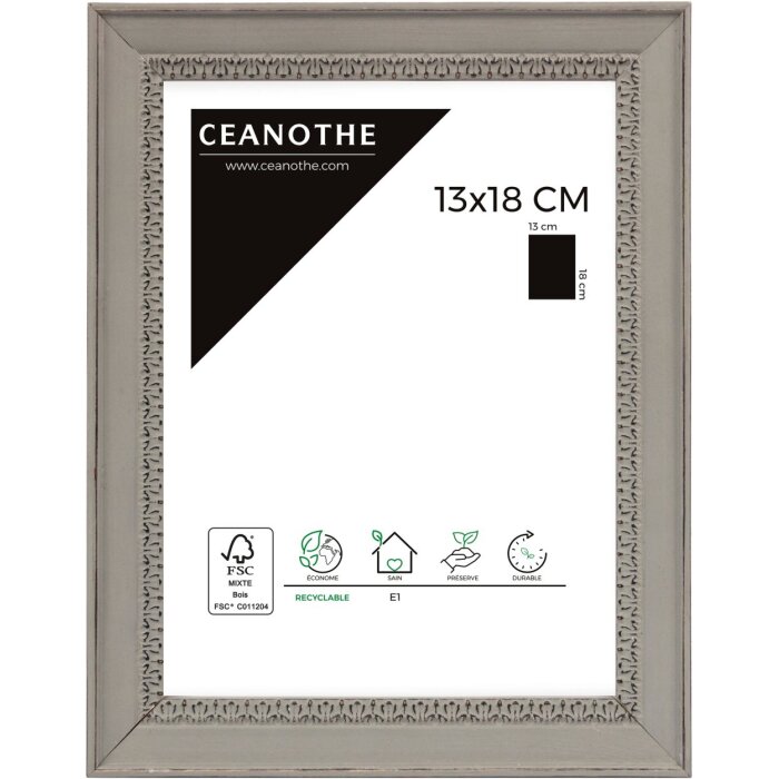 Cornice di legno Alma 13x18 cm grigio