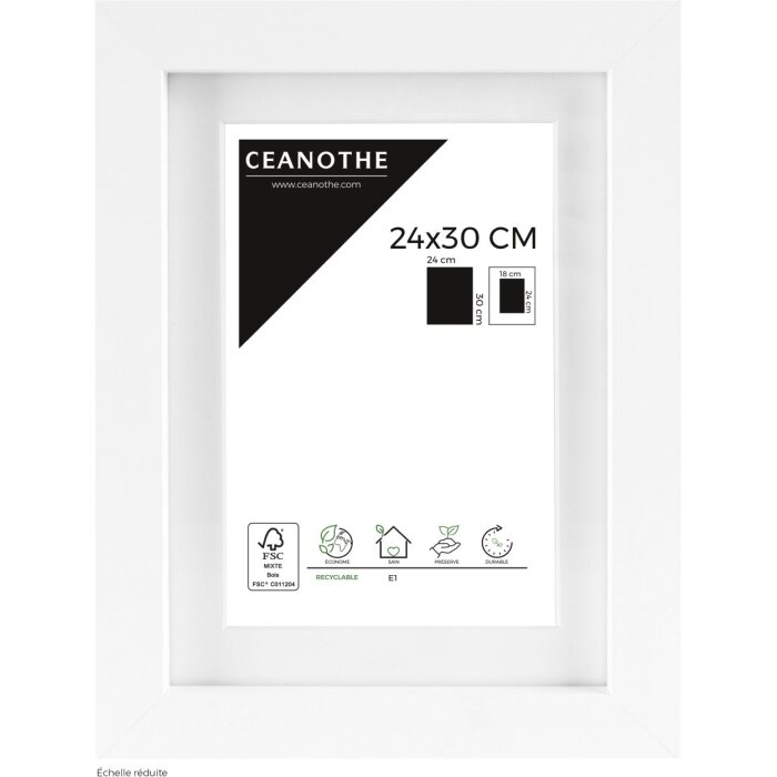 Cornice Ceanothe Oslo con Passepartout 24x30 cm bianco