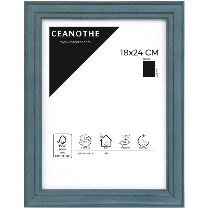 Cornice di legno Ceanothe Belle-Ile 18x24 cm blu