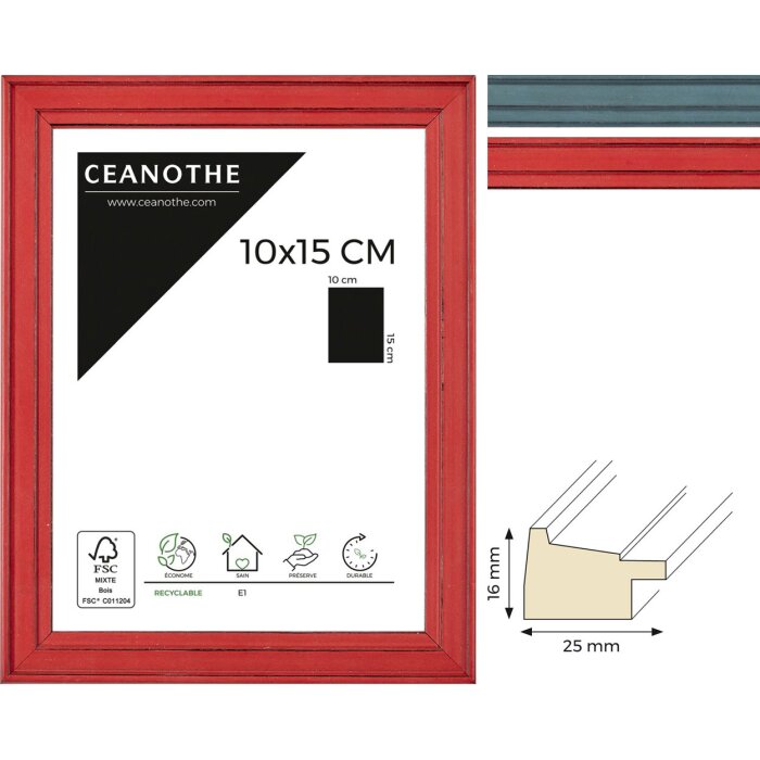 Cornice in legno Ceanothe Belle-Ile da 10x15 cm a 50x70 cm