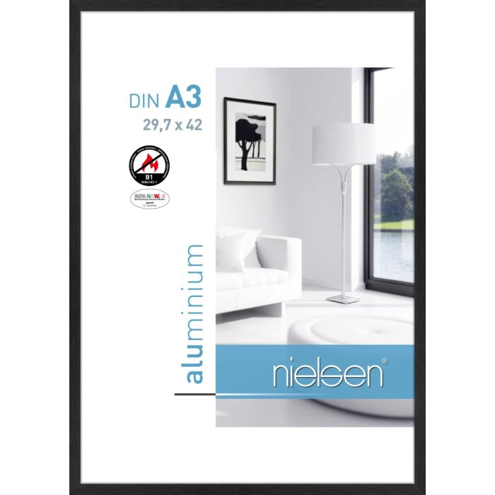 Cornice antincendio Nielsen C2 struttura nera opaca 30x42 cm