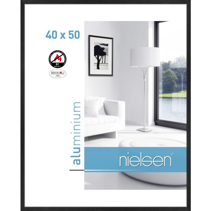 Cornice antincendio Nielsen C2 struttura nera opaca 40x50 cm