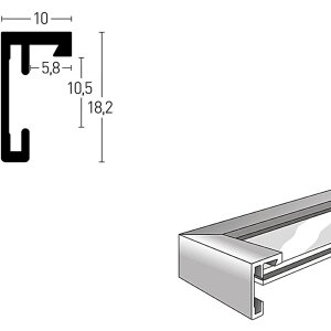 Cornice antincendio Nielsen C2 struttura argento opaco 50x70 cm