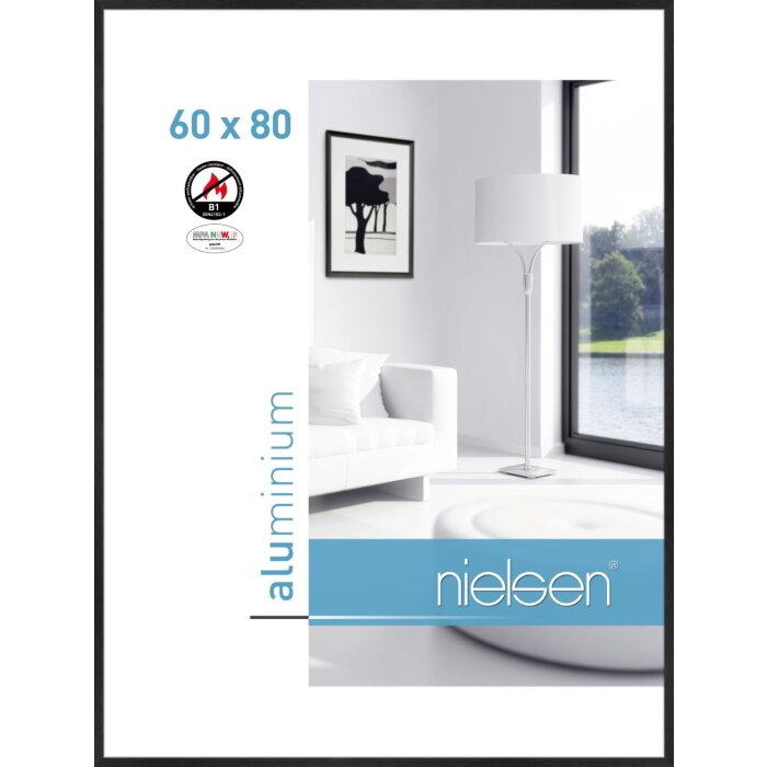 Cornice antincendio Nielsen C2 struttura nera opaca 60x80 cm
