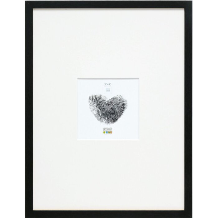 Cornice in legno Deknudt S44CF2 nero 30x40 cm con Passepartout 13x13 cm