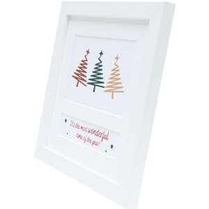 Deknudt Cornice natalizia in legno S45SK1E2 bianco 10x15 cm