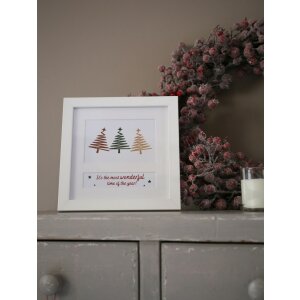 Deknudt Cornice natalizia in legno S45SK1E2 bianco 10x15 cm