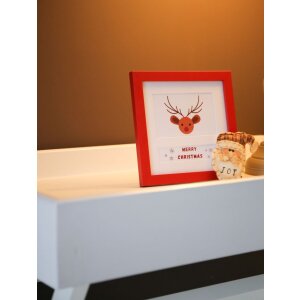 Deknudt Cornice natalizia in legno S45SK4E2 rosso 10x15 cm