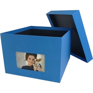 HNFD XL Photo Box Kandra 700 foto 15x20 cm acciaio blu a coste