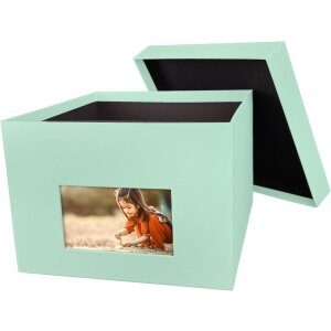 HNFD XL Scatola per foto Kandra 700 foto 15x20 cm menta a coste