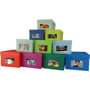 HNFD XL Photo Box Kandra 700 foto 15x20 cm blu scuro a coste